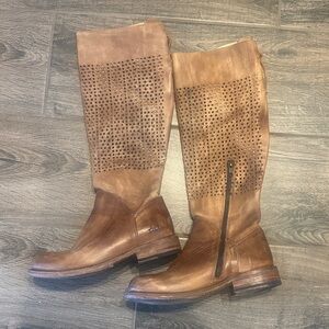 Bed Stu Perforated tall leather boots